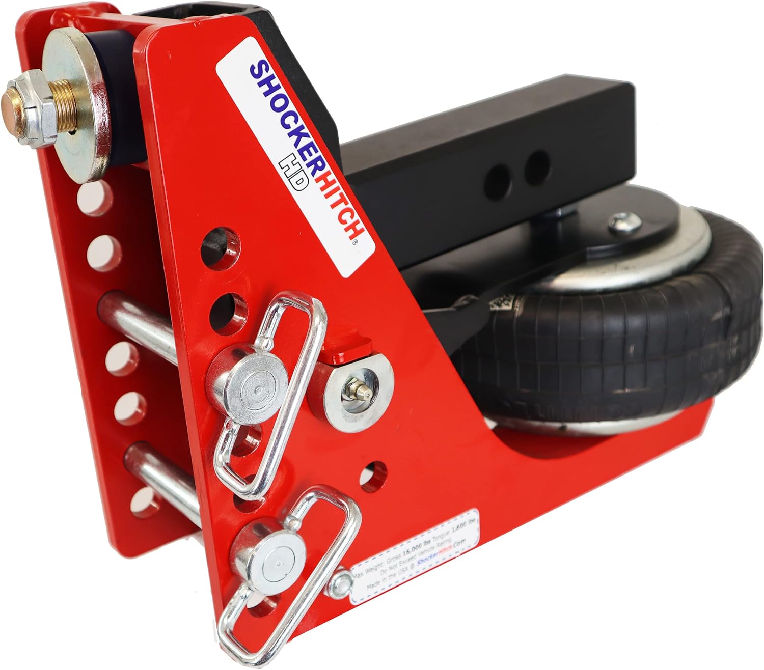 Shocker Air Receiver Hitch with Raised Ball Mount (+2" of Rise to 2" of Drop), Fits 2-1/2" Hitch, Has 2" Ball, 12000 lbs
