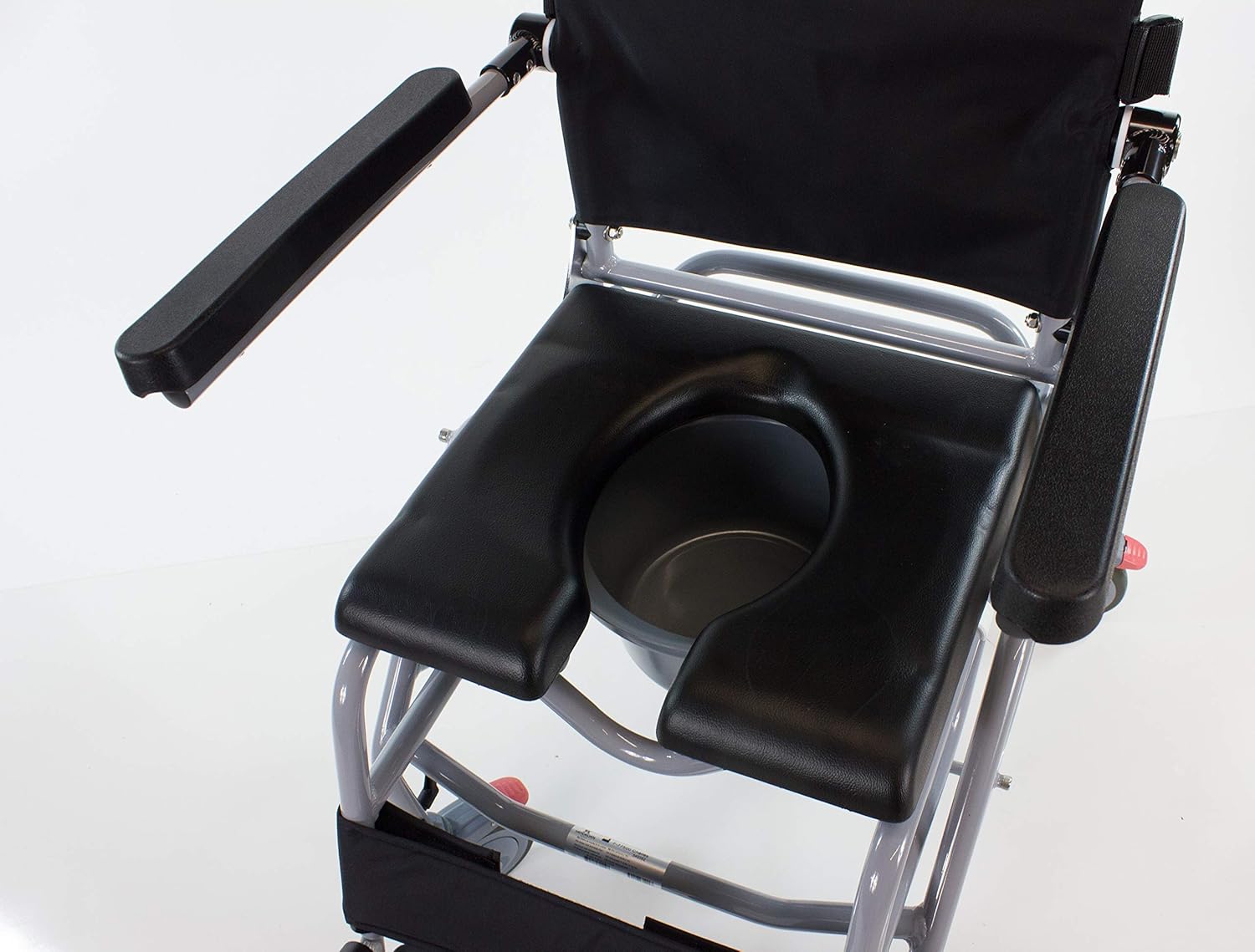Professional Tilt-in-Space Reclining Shower/Commode Chair. Padded. Flip-up Arm and Foot Rests. Includes Locking Casters, Commode Pail and Adjustable Headrest. Total-Care 3-in-1 Multifunction Chair.