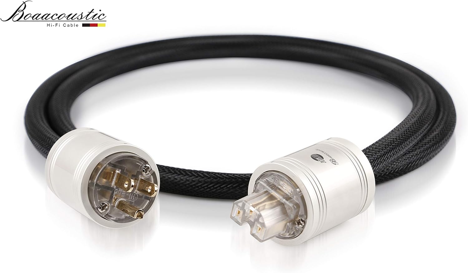 JIB Boaacoustic 4N OFC HiFi Power Cord, Male to Female Power Cable,US Plug for Subwoofer, Amplifier, DV/AV - 3ft/1M