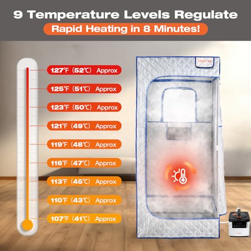 Portable Full Size Steam Sauna, Lightweight Steam Saunas for Home Spa, FCC Certified 2.6L & 1000W Steam Generator, 90 Minute Timer, Indoor Steam Sauna Tent with Remote Control, Black