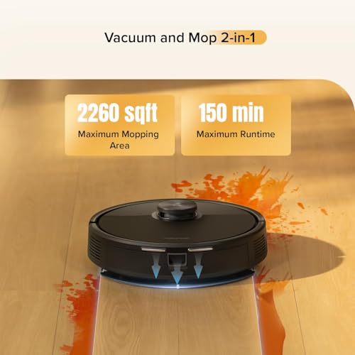roborock Q5 Max+ Robot Vacuum with Self-Empty Dock, Upgraded from Q5+, 5500 Pa Suction, DuoRoller Brush, Hands-Free Cleaning for up to 7 Weeks, PreciSense LiDAR Navigation, App & Voice Control