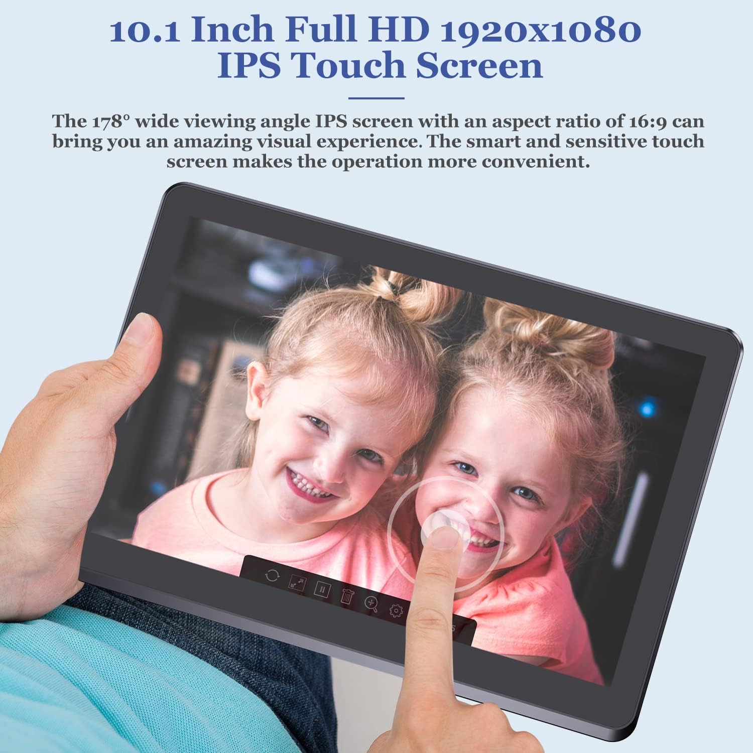 Digital Photo Frame with 8.1 Inch 1920x1080 FHD IPS Screen - Hauyince Digital Picture Frames with Remote Control, Slideshow, Picture Preview, Adjustable Brightness, Calendar, Using SD Card & USB Drive