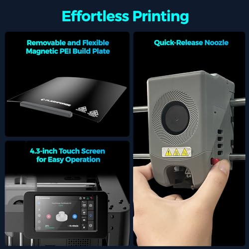 FLASHFORGE Official Adventurer 5M 3D Printer Auto Leveling, Max 600mm/s High Speed FDM 3D Printer with 280°C Direct Extruder, Quick Detachable Nozzle, Core XY Metal 3D Printer,Print Size 220×220×220mm