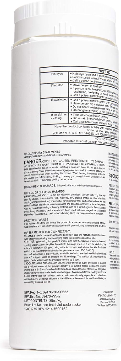 ecoone | OneShock Spa & Swimming Pool Tablets | Self-Dissolving, Pre-Measured Chlorine Shock & Sanitizer Combo | Clean, Clear & Bacteria Free Water | Swim-Safe Enzymes | Pool Maintenance | 64 Tabs Pack of 2