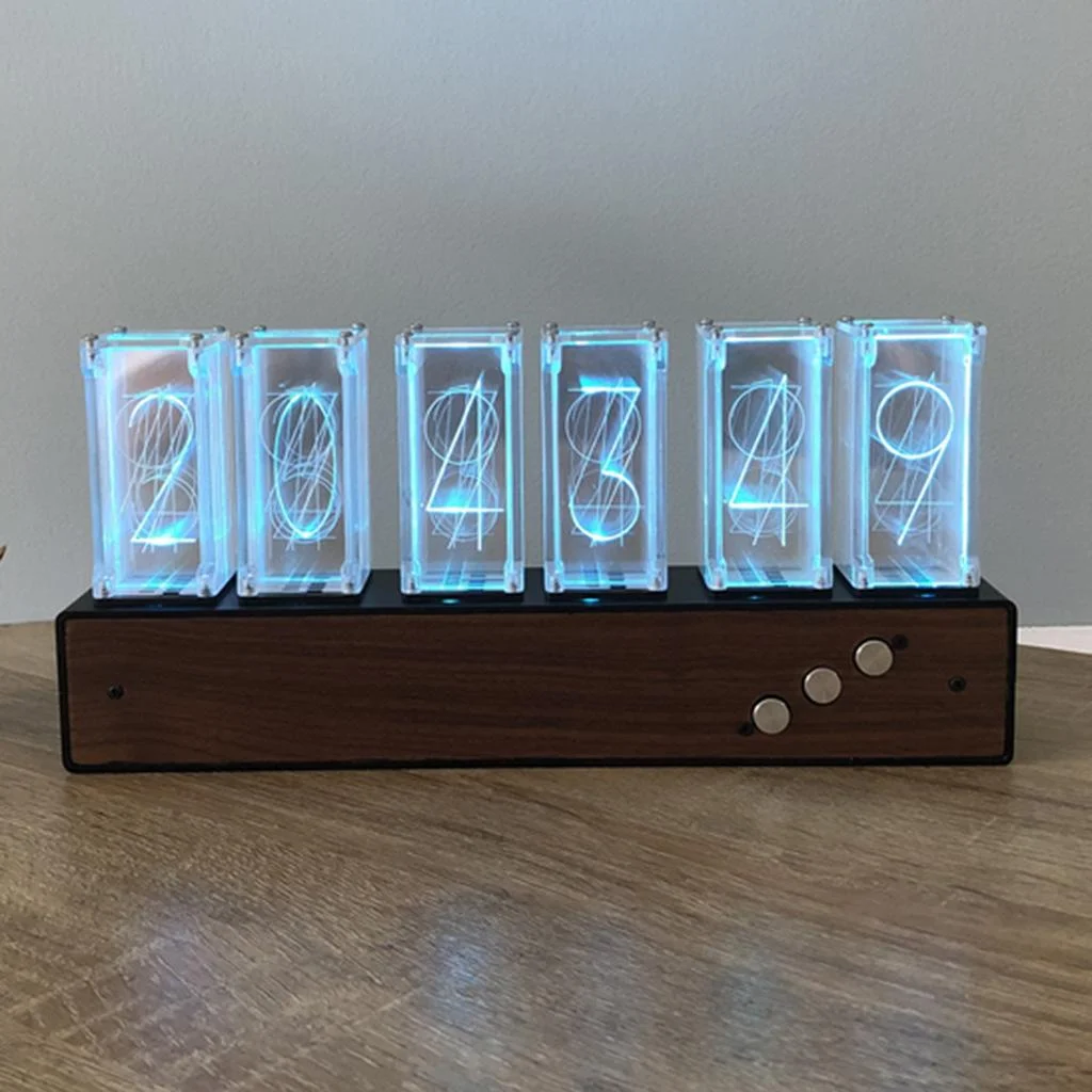 LED Nixie Clock, Digital Tube Clock, Nixie Tube Clock Multiples, USB for Lovers, Boyfriend, Christmas, Birthday Gift