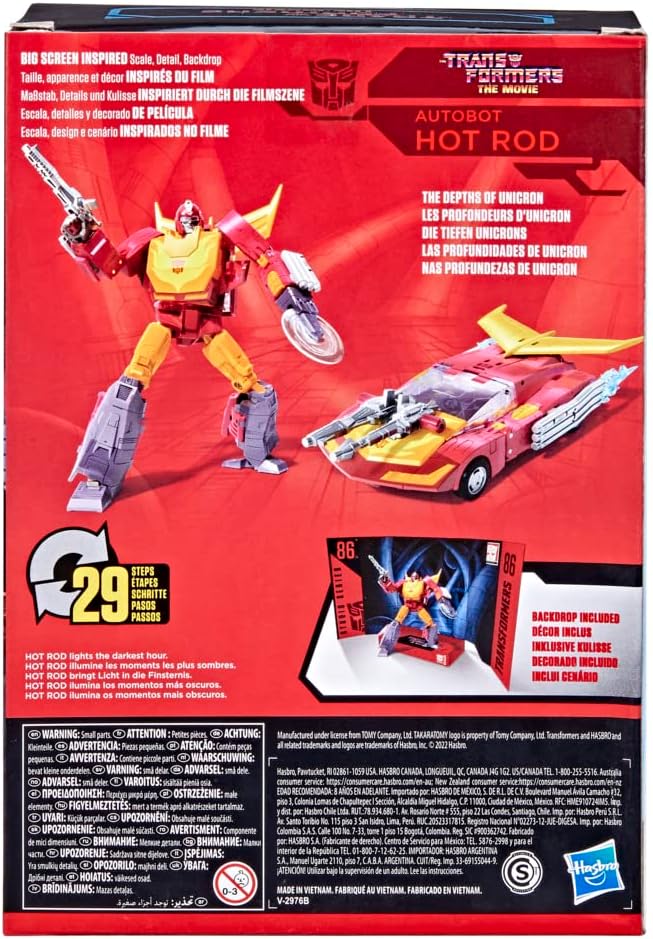 Transformers Toys Studio Series 86 Voyager Class The The Movie 1986 Autobot Hot Rod Action Figure - Ages 8 and Up, 6.5-inch, Red