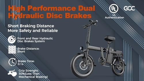 Ronson Electric Bike for Adults, 750W+ Motor Ebike with 48V20AH/25AH Recyclable Battery, Foldable Electric Bike 80+ Miles Range & 30MPH Max Speed,16"×3" Fat Tire E Bike and Passed UL&GCC