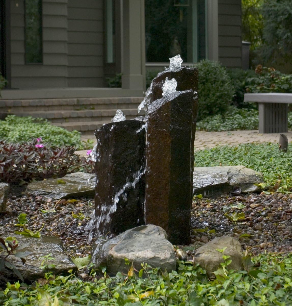 Aquascape Mongolian Basalt Stone Fountain Columns, Set of 3, 24-Inch, 30-Inch, 36-Inch | 58062