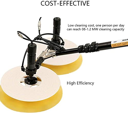 Cleaning Brush Solar Panel Cleaning Tool, Double Head Automatic Brush and Pole Kit for Electric Solar Panels, Window Cleaner Special Roof Water Brush for Cleaning