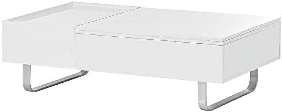 xrboomlife Coffee Table  Modern 45.3 Inch Lift Top Coffee Table with  and Hidden Compartment  Rectangle Cocktail Table with Drawer  UV High-Gloss Surface Center Table for Living Room  Whi