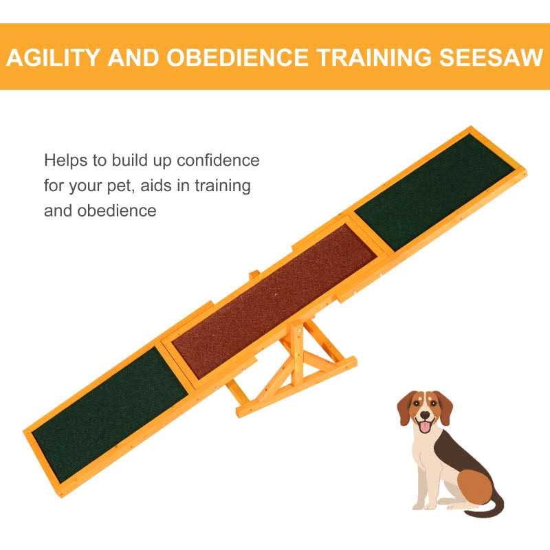 PawHut Wooden Dog Agility Seesaw for Training and Exercise - Pet Supplies online store