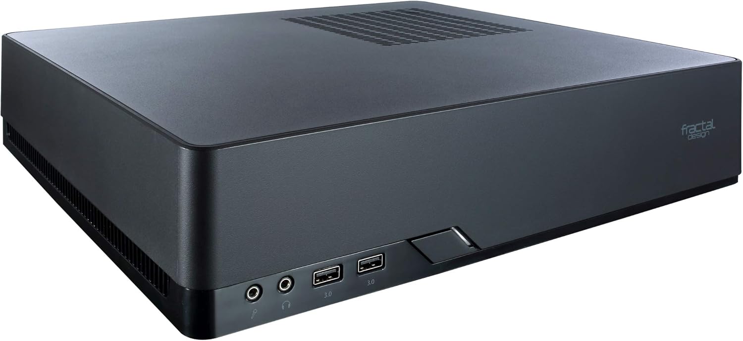 Fractal Design Node 202 Black Mini-ITX Slim Profile Compact Small Form Factor Computer Case with PCIE 3.0 Riser Card