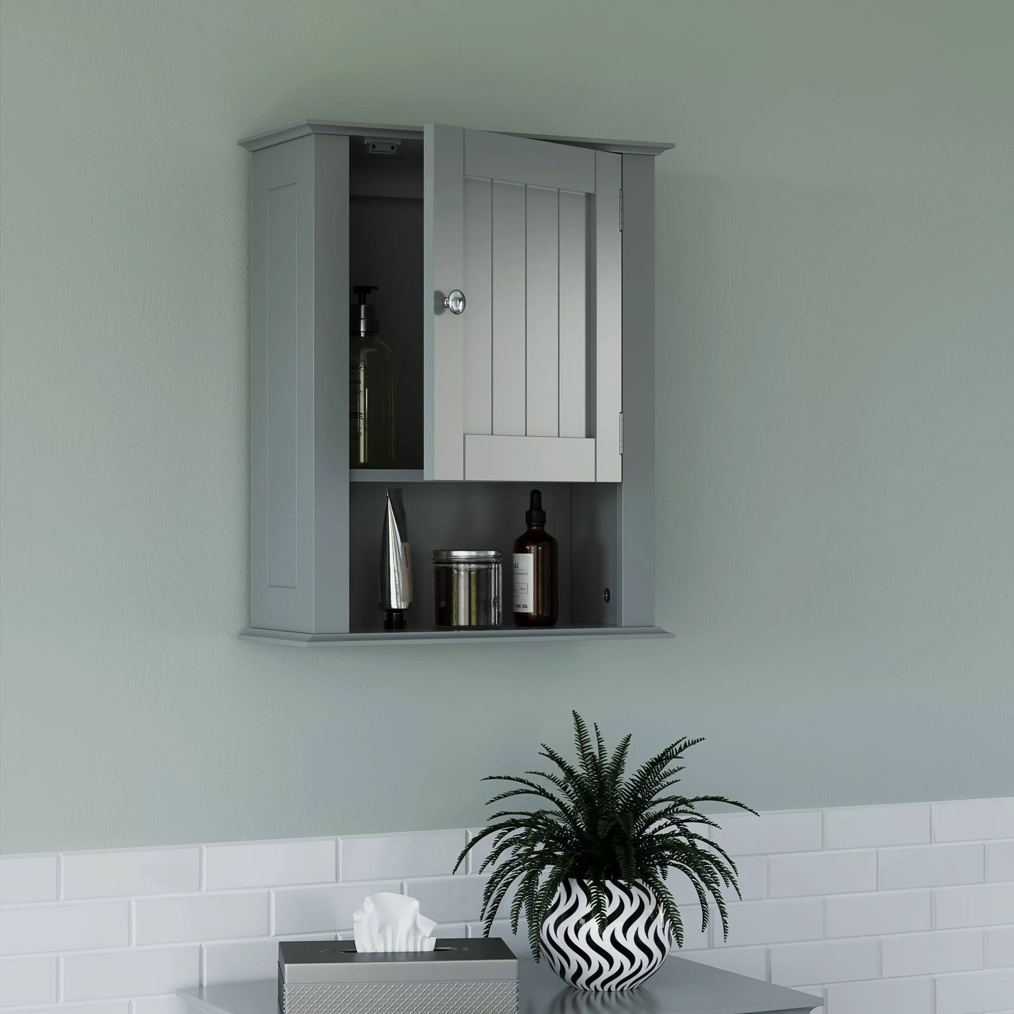 RiverRidge Home Ashland One Door Wall Cabinet, White