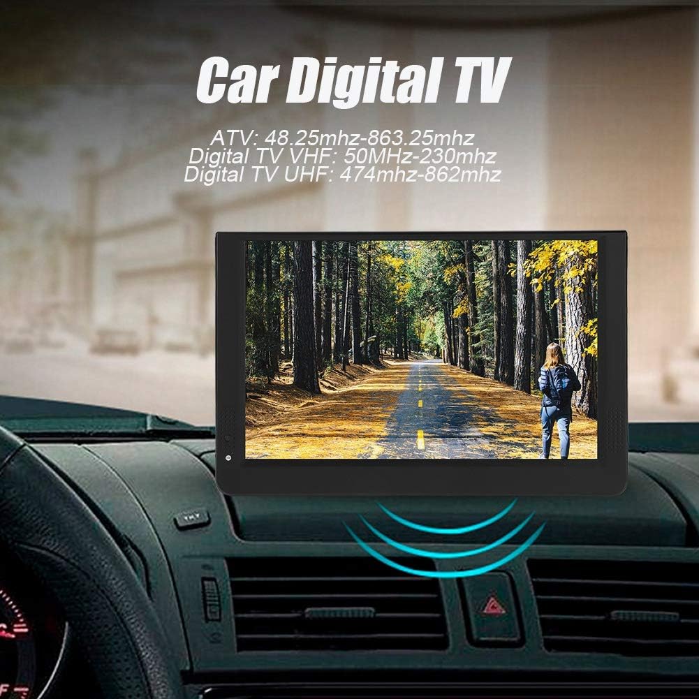 Small Flatscreen TV, Portable Widescreen LCD Display, 12 Portable Widescreen LCD TV with Remote Control Color Screen 1080P ATV/UHF/VHF, 1280800 Digial TV and ATV Support AV in/Out, MMC Card