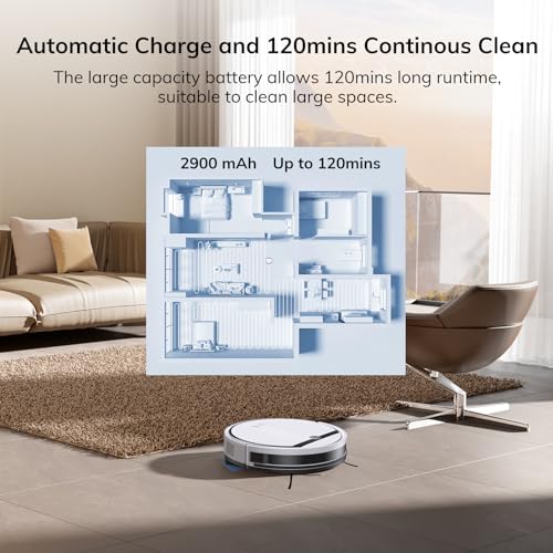 ILIFE V3s Pro Robot Vacuum Cleaner, Tangle-free Suction , Slim, Automatic Self-Charging Robotic Vacuum Cleaner, Daily Schedule Cleaning, Ideal For Pet Hair，Hard Floor and Low Pile Carpet,Pearl White
