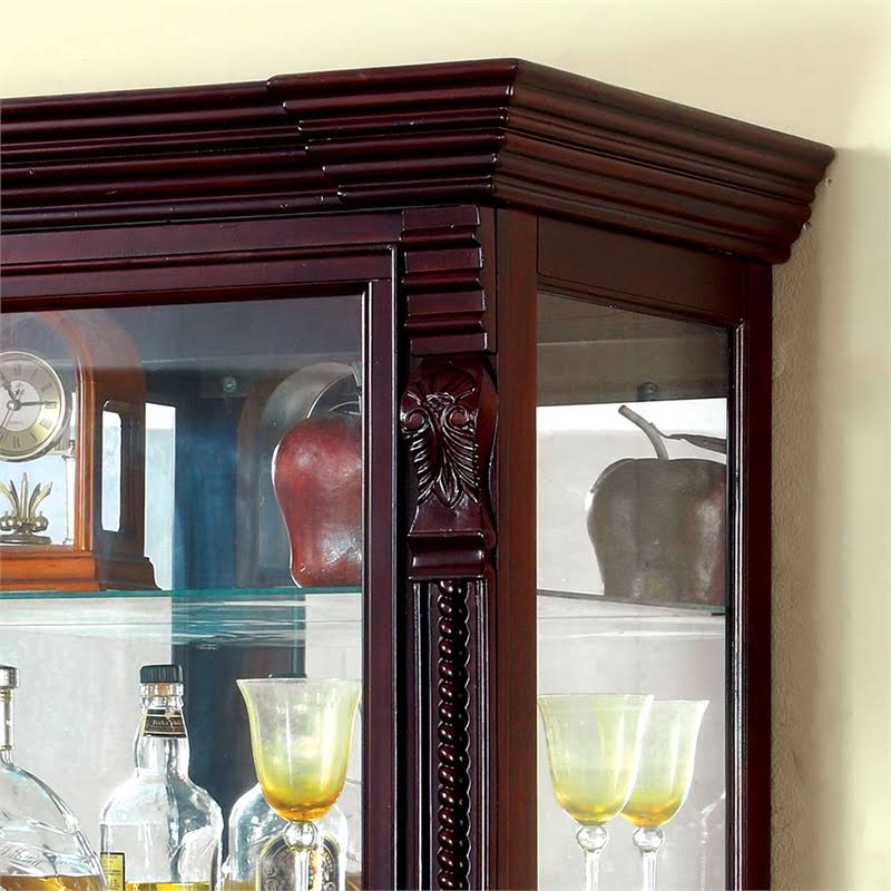 Furniture of America Lisandro Traditional Curio Cabinet in Espresso