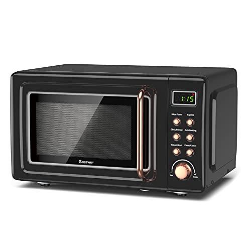 Nightcore Countert Retro Microwave Oven, Large 0.7Cu.ft, 700-Watt, Cold Rolled Steel Countertop with Time Setting, Glass Turntable Plate, Pre-Programmed Cooki, 18"(L)×14"(W)×10"(H), Green