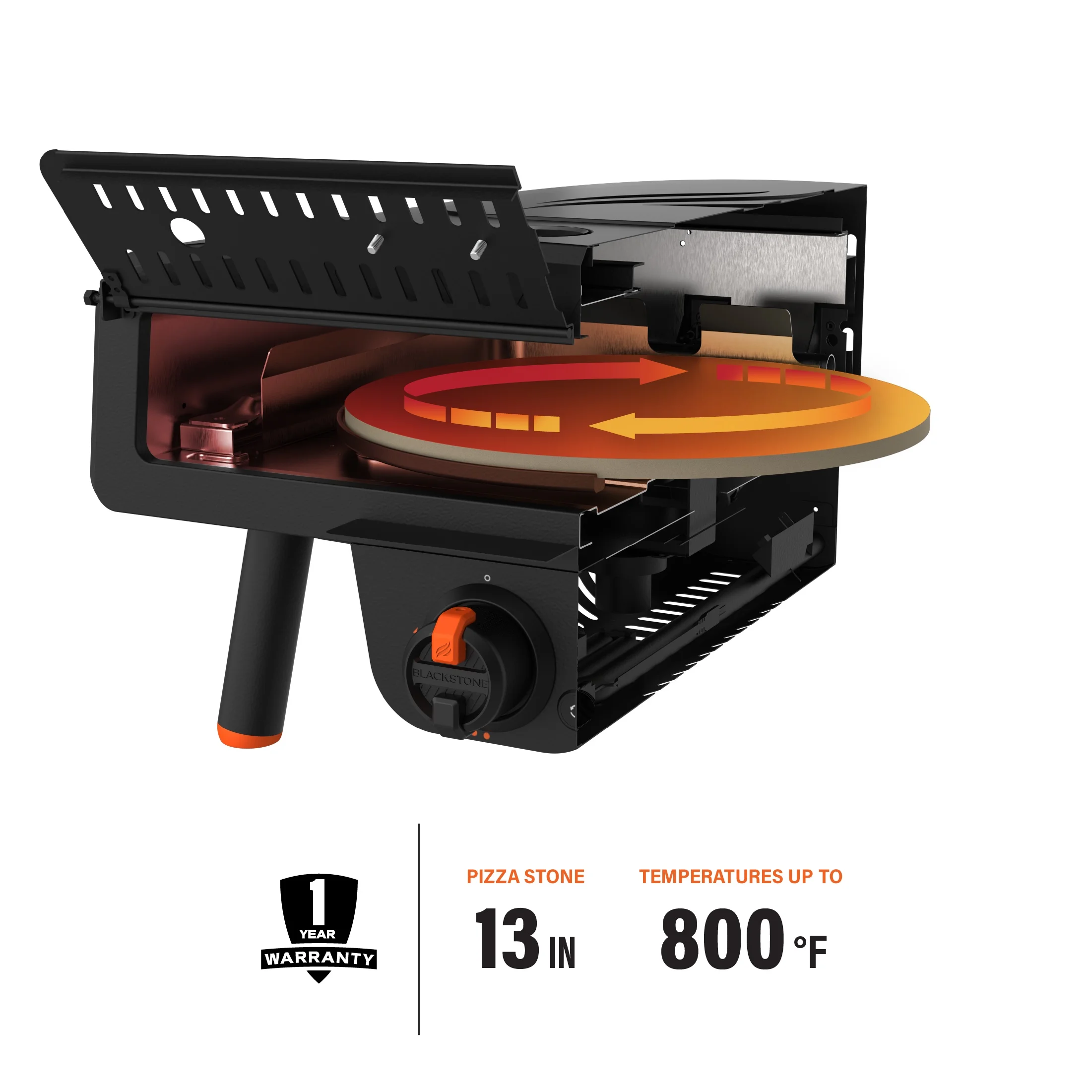 Blackstone Leggero Outdoor Pizza Oven with 13 Rotating Cordierite Stone