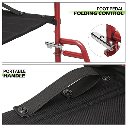Magshion Wheelchairs for Adults with Swing-Away Footrest and Flip Back Backest Foldable Lightweight 16 inch Wide Seat Wheel Chair for Storage and Travel Use, 300 lbs