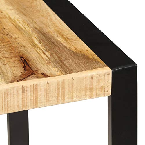 Kitchen & Dining Tables Dining Table 63"x31.5"x29.5" Solid Mango Wood,Industrial Mango Wood Dining Table with PowderCoated Steel Legs for 6 Home & Kitchen Furniture
