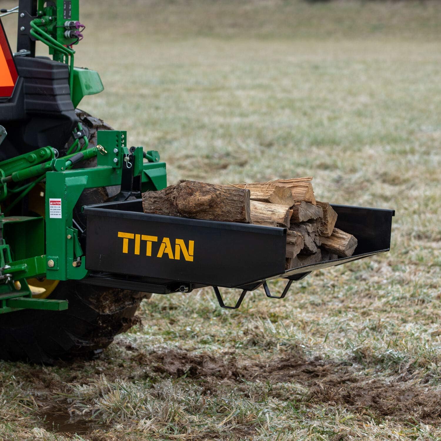 Titan Attachments 10 Cu. FT Quick Hitch Compatible Dump Box, Category 1, 3-Point, Self-Dumping Landscaping Attachment