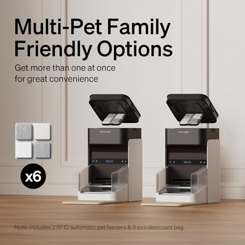 PETLIBRO Upgraded RFID Automatic Cat Feeder, 5G Wi-Fi Automatic Pet Feeder, 3L Auto Cat Feeder App Control with Light Collar Tag, Tag Activated One Automatic Cat Food Dispenser 1-10 Meals Control