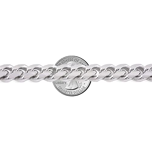 Savlano 925 Sterling Silver Solid Italian Miami Cuban Link Chain Bracelet for Men & Boys - Made in Italy Comes With a Gift Box