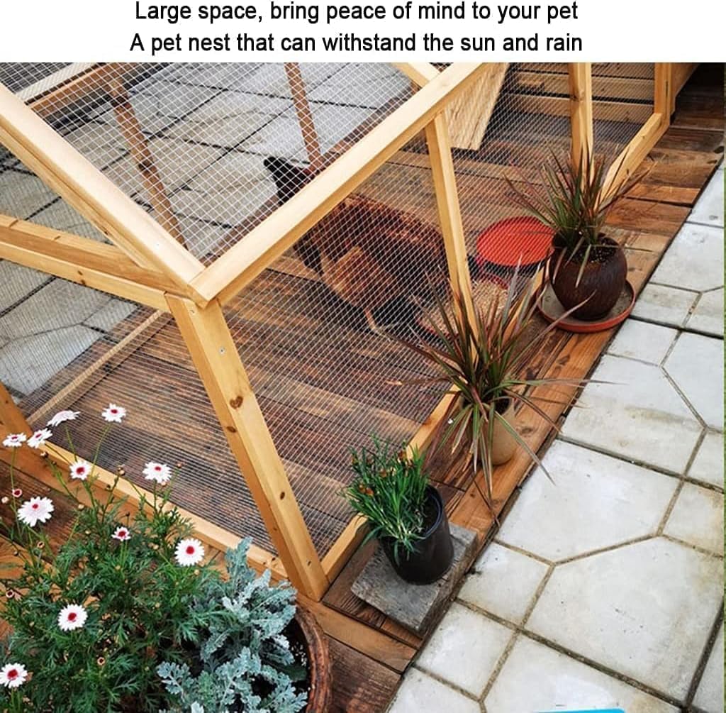 Original Chicken Duck Cage Rabbit Hutch Poultry Habitat, 50inch Deluxe Wooden Chicken Coop Indoor/Outdoor Pets Crate House Large Run Outdoor Rabbit Hutch Bunny Cage Poultry Coop Suit