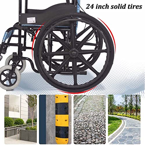 Extra-Wide Wheelchair, Heavy Duty Bariatric Wheelchair - Folding Transport Chair for Adults with Comfortable Full Arms and Swing-Away Footrests, 20" Wide Seat,418 Lbs Weight Capacity,Blue
