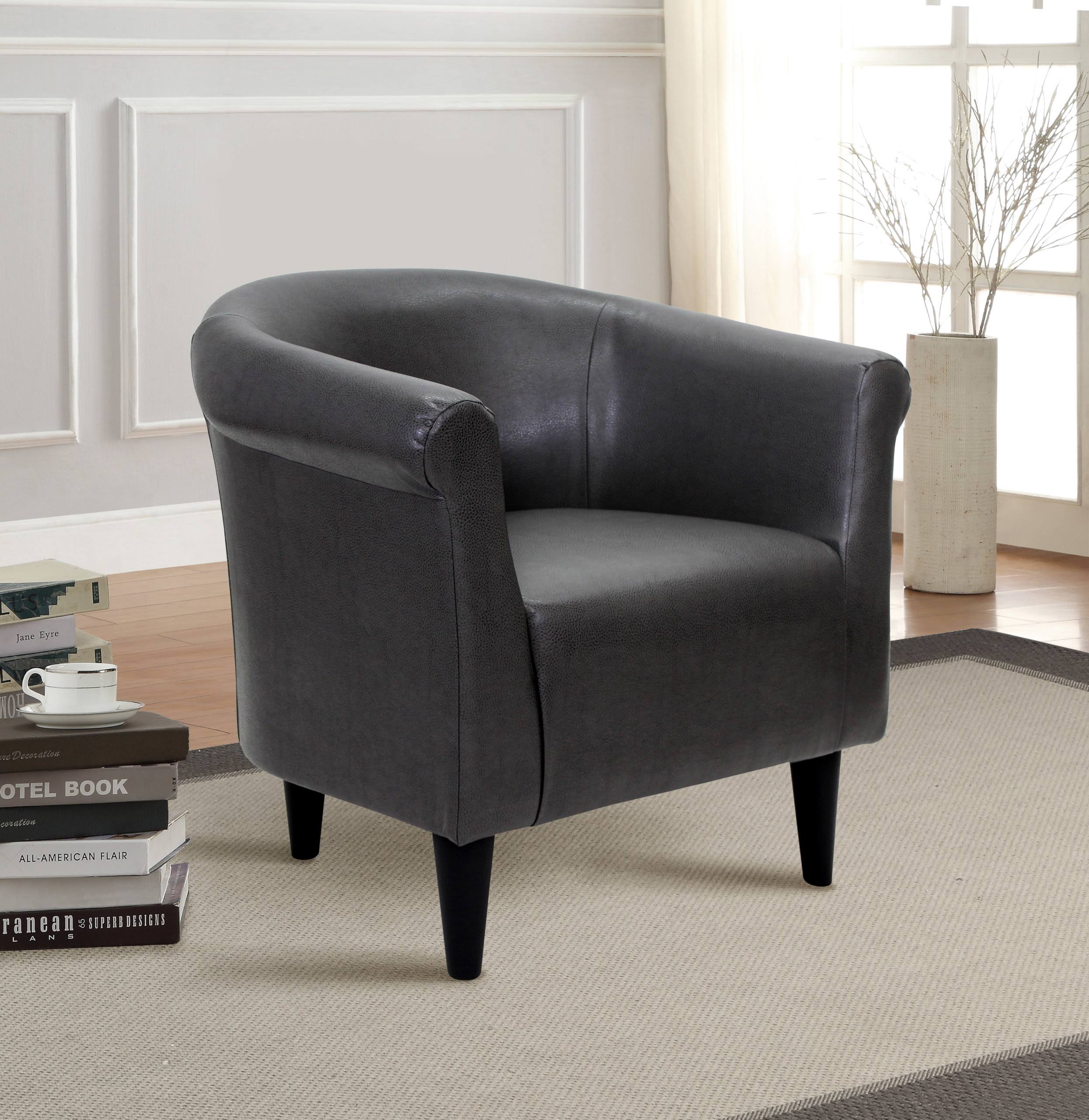 Mainstays Faux Leather Bucket Accent Chair