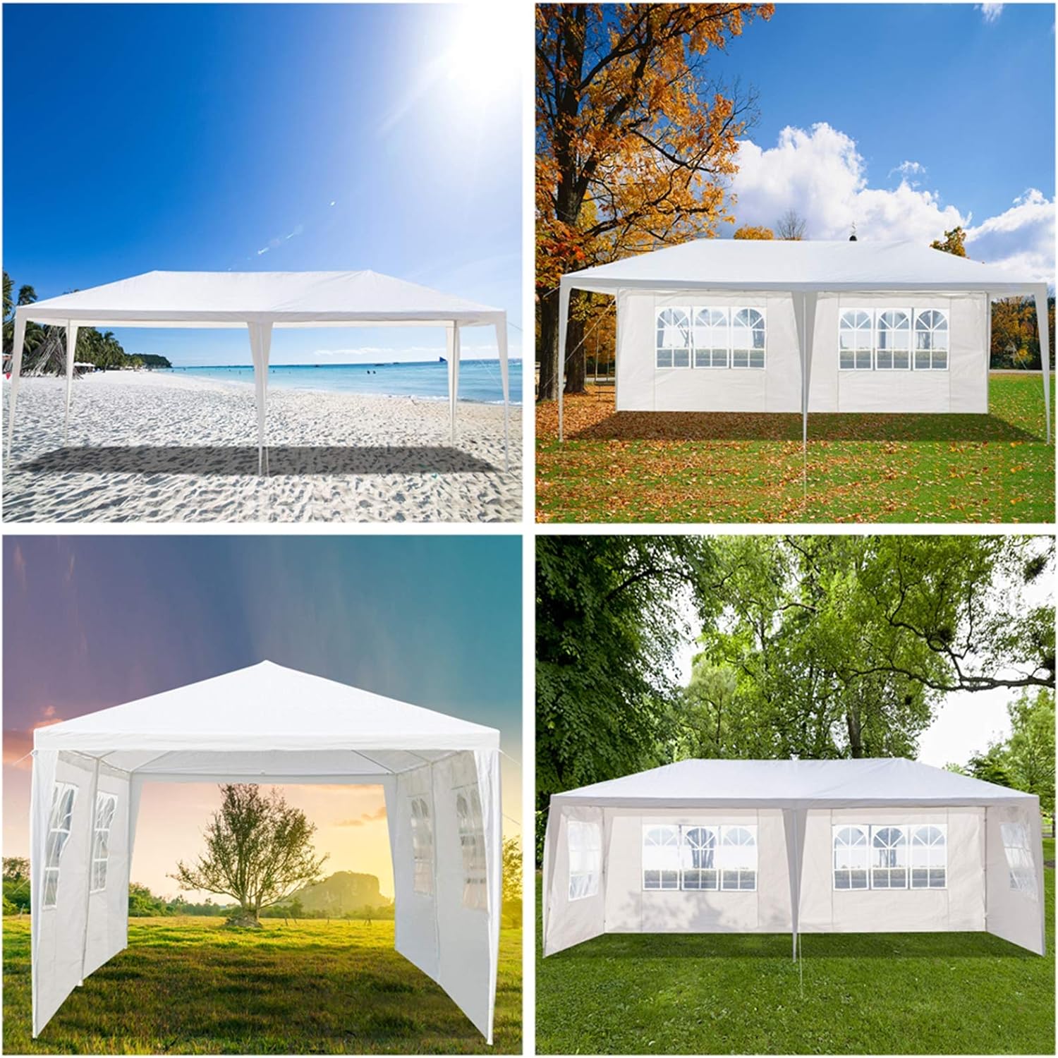 Upgraded Outdoor Party Tent, Large Tents for Parties, Event, Wedding, Outdoor Canopy Tent with Sidewalls and Windows, Gazebo Tent for Backyard, Garden and Patio (10'x20' 4 Sidewalls)