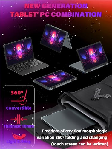 11" Convertible 2-in-1 Touchscreen Laptop, in tel N100,16GB RAM,1T SSD,FHD 1920 * 1200 IPS,Win 11 Pro PC,Backlit Keyboard, WiFi,USB-C,HDMI,Oval Trackpad,Lightweight for Business&Students