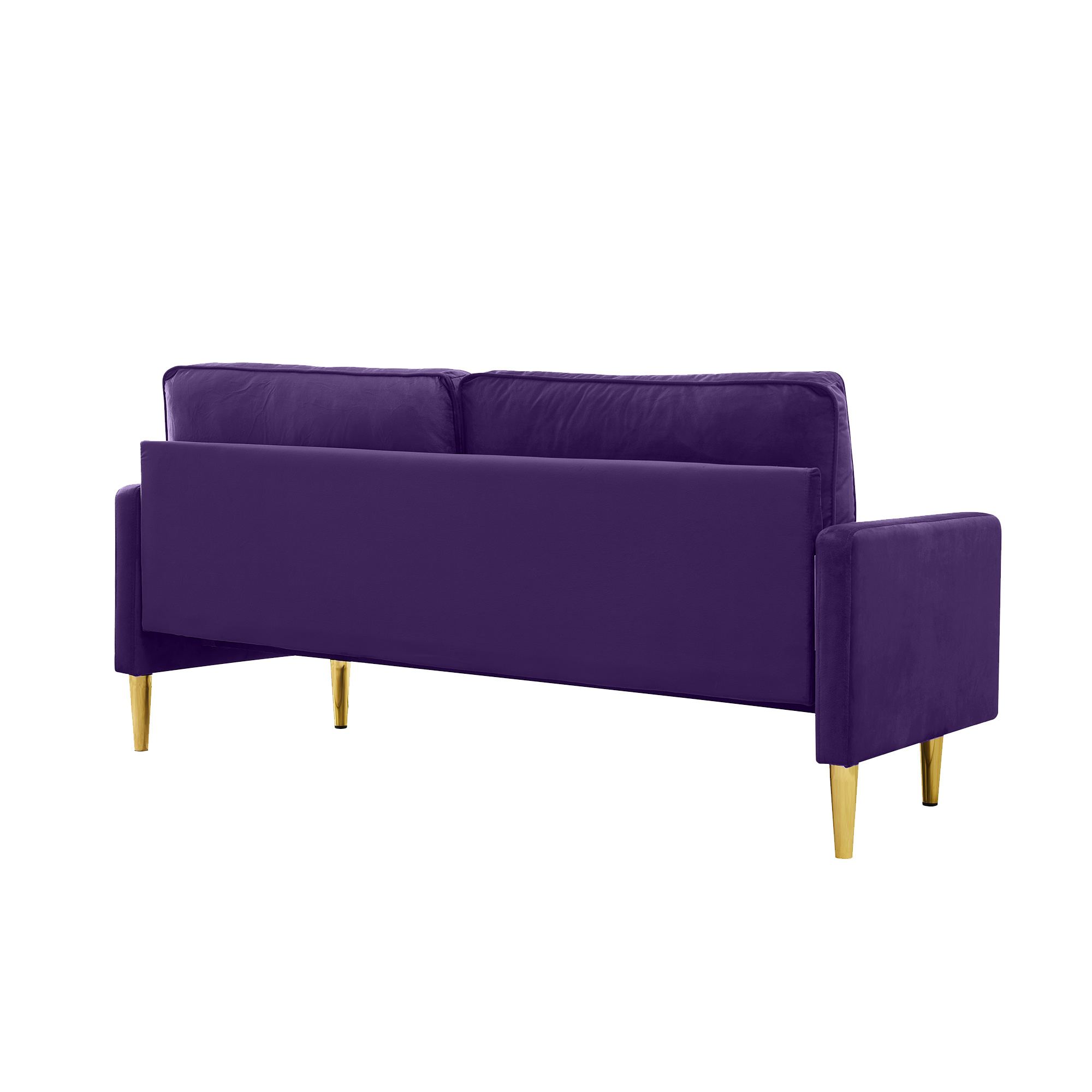 Stylish Purple Velvet Loveseat Sofa - 79.37 - Luxury and comfort combined in one elegant piece