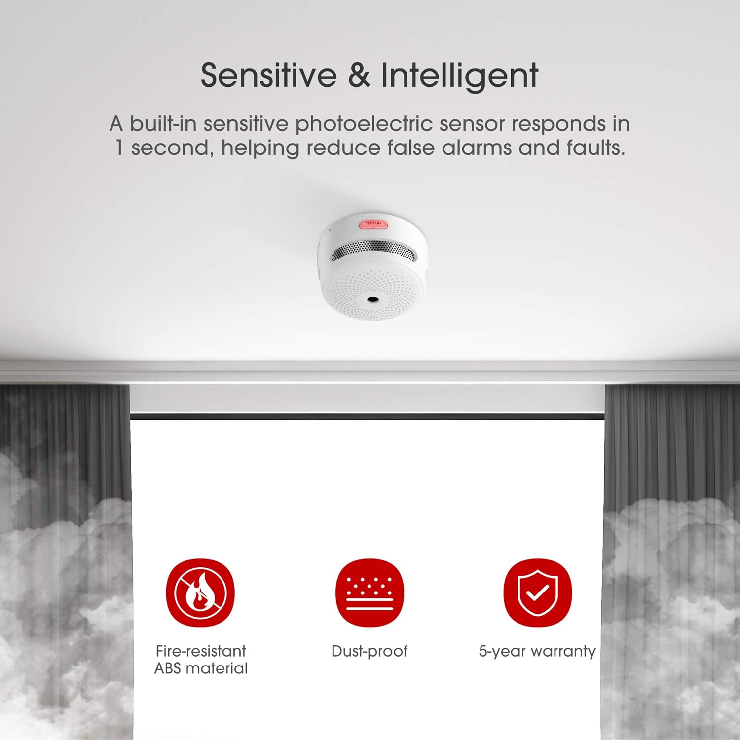 [Upgraded Version] X-Sense Wireless Interconnected Smoke Detector Fire Alarm with Over 820 feet Transmission Range, XS01-WR Link+, 6-Pack