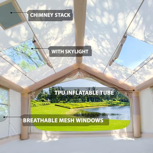 Inflatable Tent for Camping - 6-8 Person Ultra-Quick Setup Blow Up Tent,80.73 Square Feets 4 Season Inflatable Tent with Stove Jack, Inflatable Camping Tent Portable for Outdoor, Waterproof