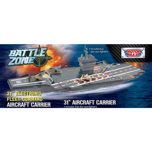 31 inch Motormax Battle Zone Electronic Fleet Command Aircraft Carrier Lights Sounds
