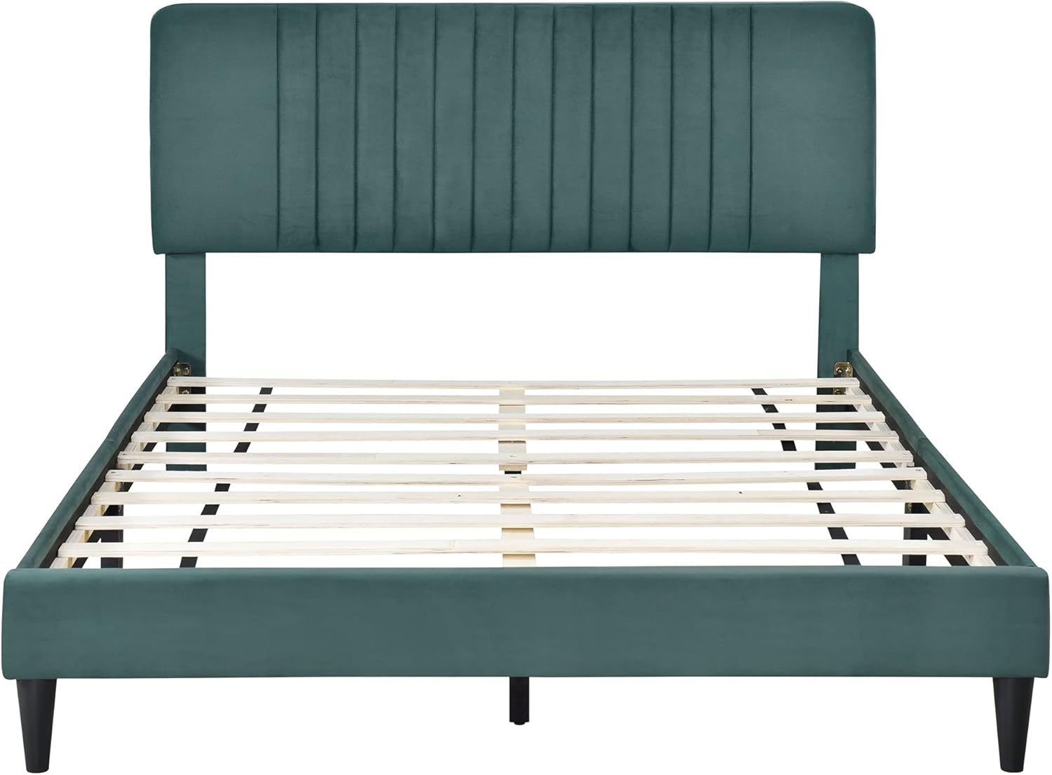 Merax Luxury Upholstered Velvet Bed Set- Full Bed, Bed Storge Bench and 2 Nightstands/Platform Bed Frame with Headboard/Easy Assembly, Green