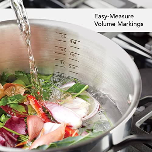 KitchenAid 5-Ply Clad Polished Stainless Steel Stock Pot/Stockpot with Lid, 8 Quart