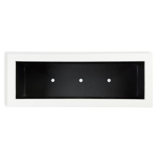 PolyStone Milan Tall Modern Outdoor/Indoor Rectangular Trough Planter, 46" L X 17" W X 19" H, Lightweight, Heavy Duty, Weather Resistant, Polymer Finish, Commercial and Residential (Black)