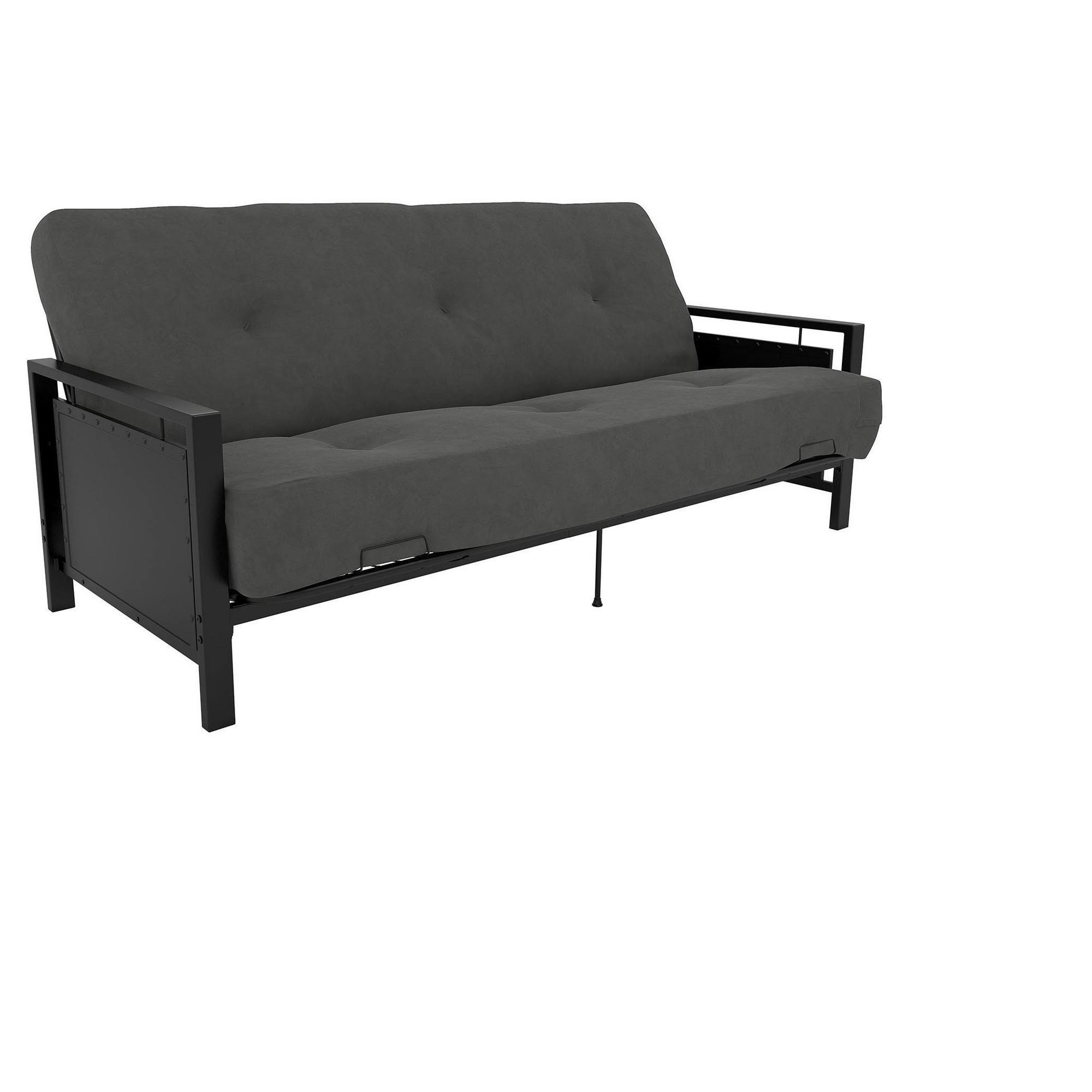 DHP Henley Metal Arm Futon Frame, Black Metal