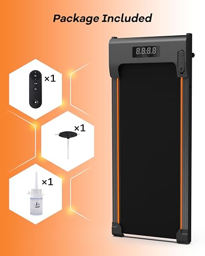 Walking Pad Under Desk Treadmill, 2.5HP Quiet Brushless Small Treadmill for Home and Office, Compact Portable Walking pad with Remote & App Control for Walking and Jogging