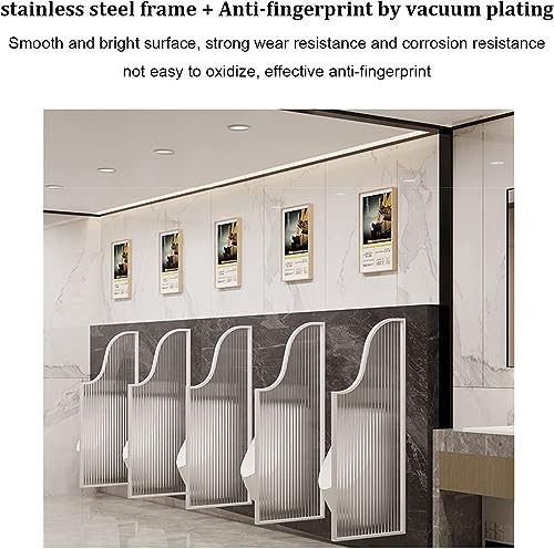 Urinal Screen Toilet Partition, Urinal Partition Wall-Mounted Men Urinal Privacy Screen, Translucent Glass Panels Partition Protection Screen (Bianco Partition*2)