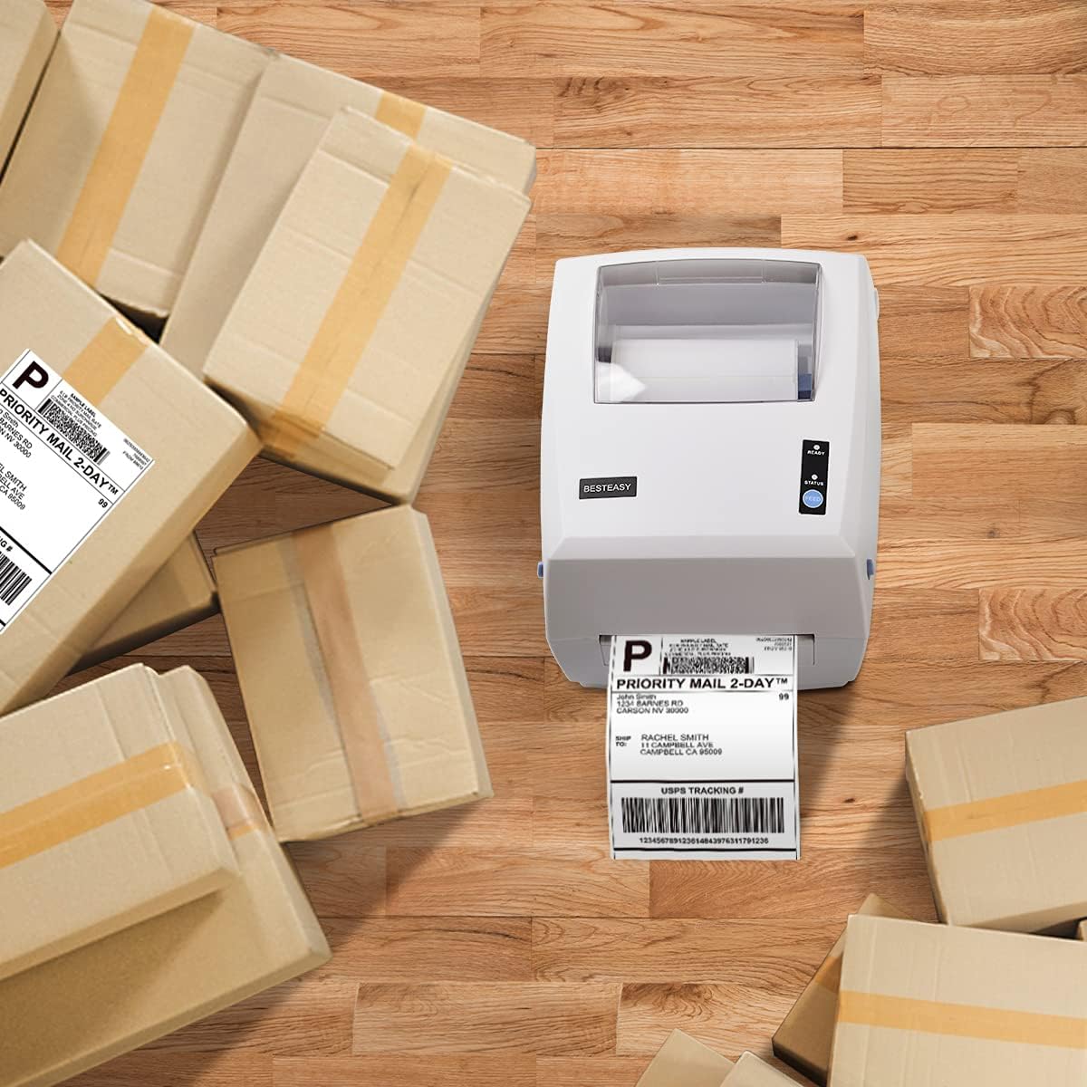 BESTEASY Thermal Label Printer, High Speed Label Printer for Shipping Packages, Label Printer for Small Business, Compatible with USPS,FedEx,Amazon, Ebay,ups,etsy,etc