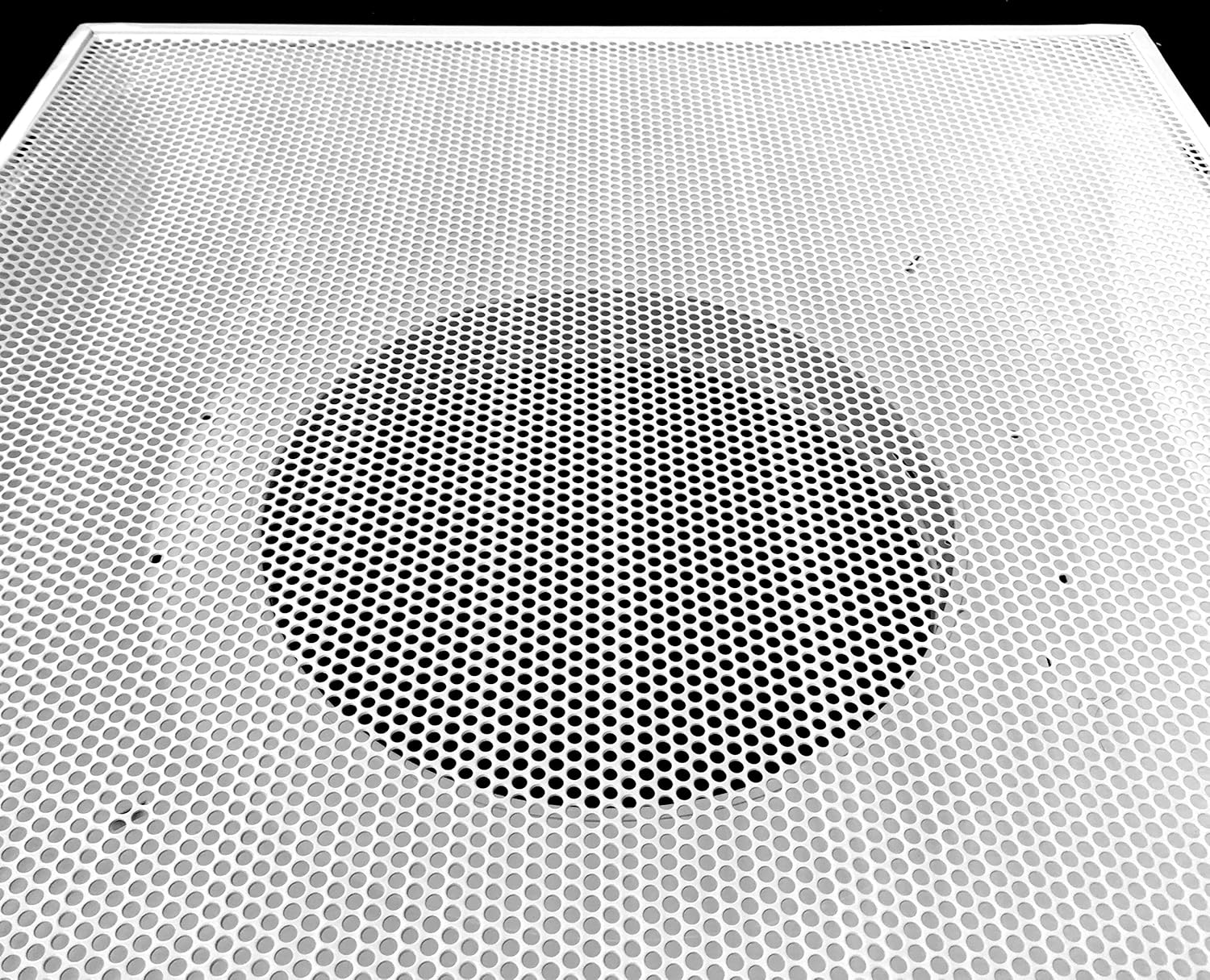 24 x 24 T-Bar Drop Ceiling Perforated Return Grill - Metal Back Casing - with 12 Collar