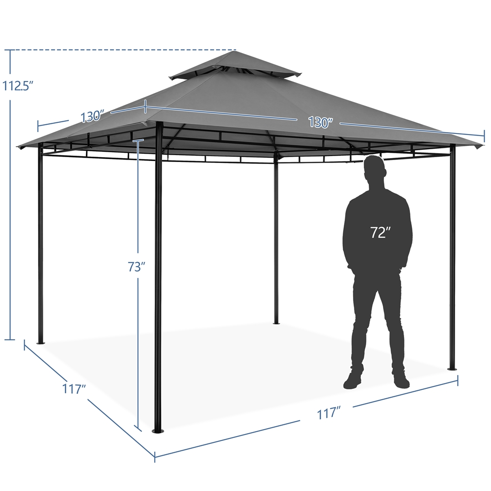Yaheetech 11×11 ft Outdoor Patio Gazebo tent, Dark Gray