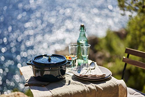STAUB Cast Iron Roaster/Cocotte, Round, 26 cm, 5 L, La Mer