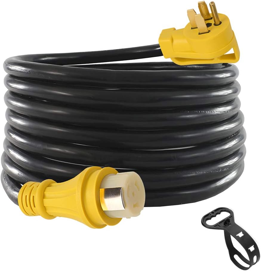 25Ft 50Amp STW Heavy Duty RV Extension Cord,14-50P Male and SS2-50R Twist-Locking Female，125V/250V for RV Trailer, Camper, Motorhome