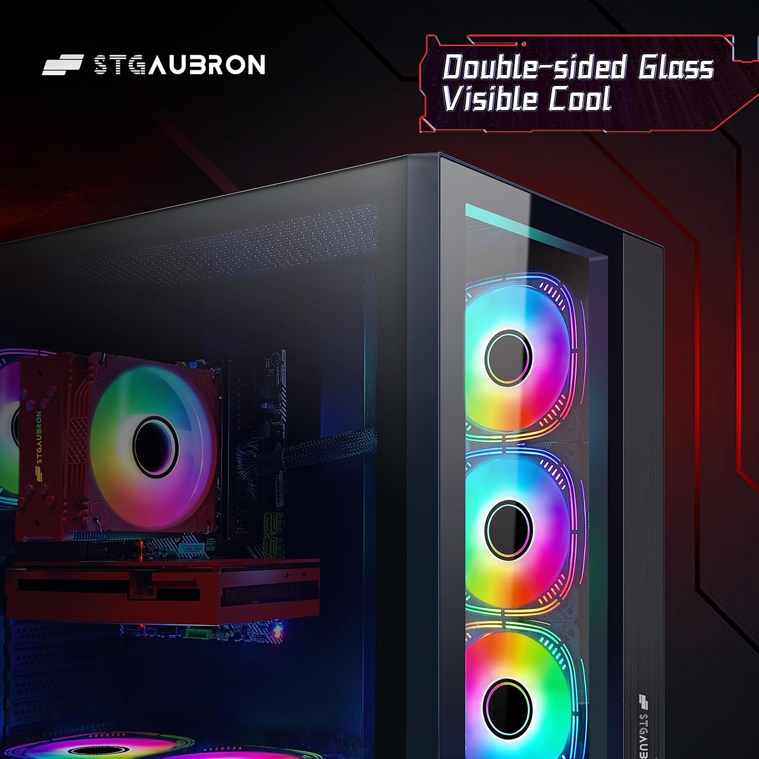 STGAubron Gaming Desktop PC,GeForce RTX 3060 12G GDDR6,Intel Core i7-10700KF up to 5.1G,16G DDR4,1T SSD,WiFi,BT 5.0,RGB Fan x 7,RGB Keyboard&Mouse&Mouse Pad,RGB BT Sound Bar,RGB BT Gaming Mic,W11H64