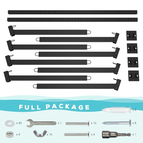Adjustable Kayak Storage Rack, Freestanding Sup Storage Stand, Weatherproof Canoe Holder, Heavy Duty Paddleboard Bracket, Surfboard Bracket for Indoor, Outdoor, Garage, Shed, Dock
