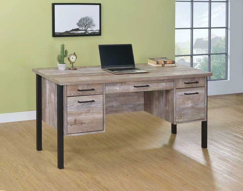 Coaster 801950 Samson Weathered Oak Office Desk